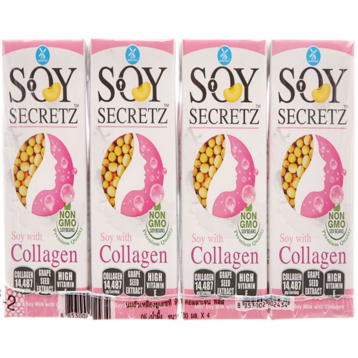 Lốc 4 Sữa Đậu Nành Soy Secretz Collagen Hộp Giấy 180Ml