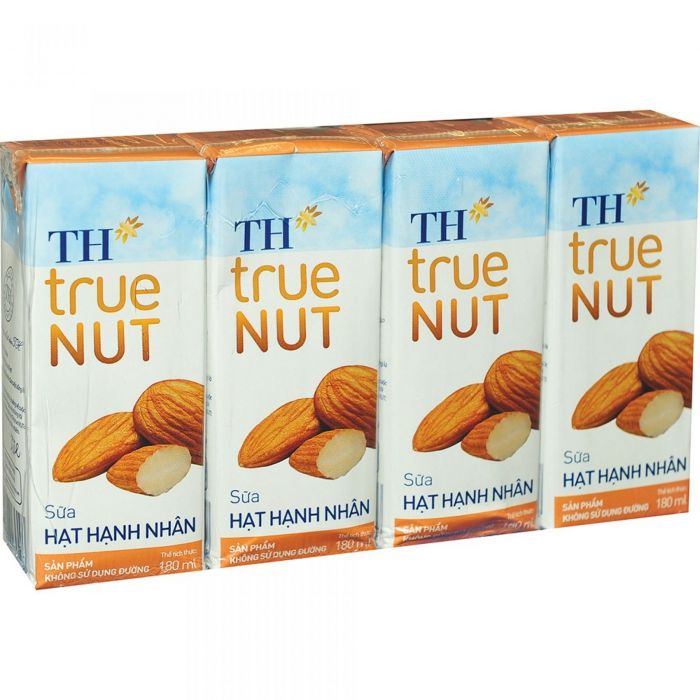 Lốc 4 Sữa Hạt TH True Nut Hạnh Nhân Hộp Giấy 180Ml
