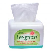 Khăn Giấy Rút Let Green 2 Lớp Hộp Nhựa Để Bàn 110 Tờ