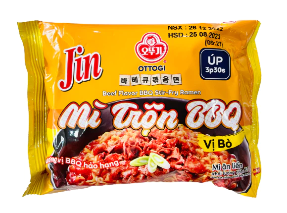 Mì Mini Jin Ottogi Trộn BBQ Vị Bò Gói 75G