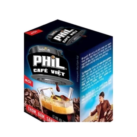 Cà Phê Phil Đen Đậm Vị Thơm Ngon (Thùng 24 Hộp x 15 Gói x 16gr)
